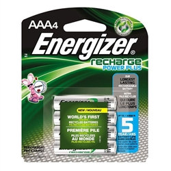 Energizer NH12BP-4 Recharge Power Plus AAA Rechargeable Batteries 4 Pack