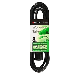 Woods 0260 Extension Cord - 8ft. Black