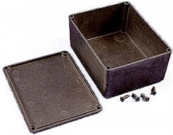 Hammond 1590CBK<br>Diecast Aluminum Enclosures - <b>4.72"L x 3.70"W x 2.10"D - Black</b>