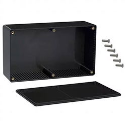 Hammond 1591EBK Plastic Enclosure Flame Retardant ABS 7.48"L x 4.33"W x 2.386"D Black