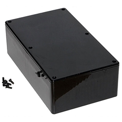 Hammond 1591ESBK<br>Multipurpose Plastic Enclosure - Economical Version- <b>7.5"L x 4.3"W x 2.2"D - Black</b>