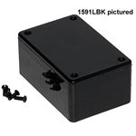 Hammond 1591LBK<br>Flame Retardant ABS Plastic Enclosure - <b>3.3"L x 2.2"W x 1.4"D - Black</b>