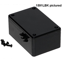 Hammond 1591LBK<br>Flame Retardant ABS Plastic Enclosure - <b>3.3"L x 2.2"W x 1.4"D - Black</b>