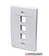 ICI 163309 Wallplate - White - 3 Outlet - Flush Mount