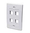 ICI 163316 Wallplate - White - 4 Outlet - Flush Mount