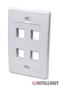 ICI 163316 Wallplate - White - 4 Outlet - Flush Mount