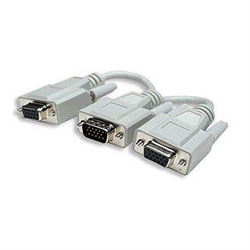 ICI 328302 VGA Splitter Cable - HD15 Male / (2) HD15 Female, 6 in. (15 cm), Color: Grey