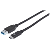 354639 Manhattan USB-C Adapter Cable,  Super Speed+, Type-A Male to Type-C Male. 10 Gbps, 20 inches long