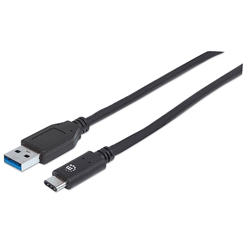 354974 Manhattan USB-C Adapter Cable,  Super Speed, Type-A Male to Type-C Male. 5 Gbps, 6 foot long