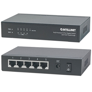 561082 Intellinet PoE Switch, Gigabit 5 Port with PoE Passthrough