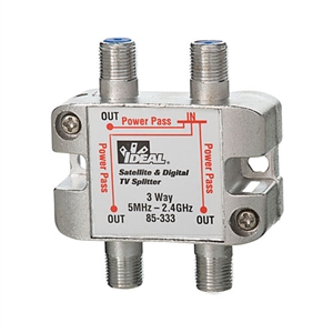 3-Way Satellite Digital Cable Splitter, 5MHz to 2.4GHz | 85-333 Ideal Industries