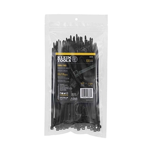 450-200 â€‹Klein Tools Cable Ties, Zip Ties, 7.75 inch, Black, 50-Pound Tensile Strength, 100/pkg.