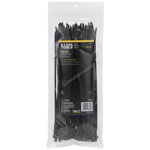 450-210 â€‹Klein Tools Cable Ties, Zip Ties, 11.5 inch, Black, 50-Pound Tensile Strength, 100/pkg.