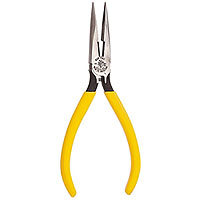 Klein Tools D203-6C 6" Standard Long-Nose Pliers - Side-Cutting with Spring
