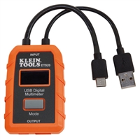 Klein Tools ET920 USB Digital Meter Tester, USB-A & USB-C