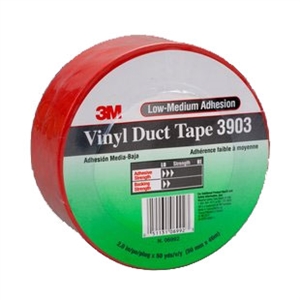 3903 3M Red Duct Tape, Vinyl Low-Medium Adhesion