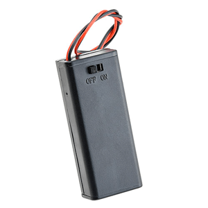 23-BH3-2 NTE Electronics Battery Holder 2-AAA side-by-side with 150mm 5.9" wires, cover and on-off switch