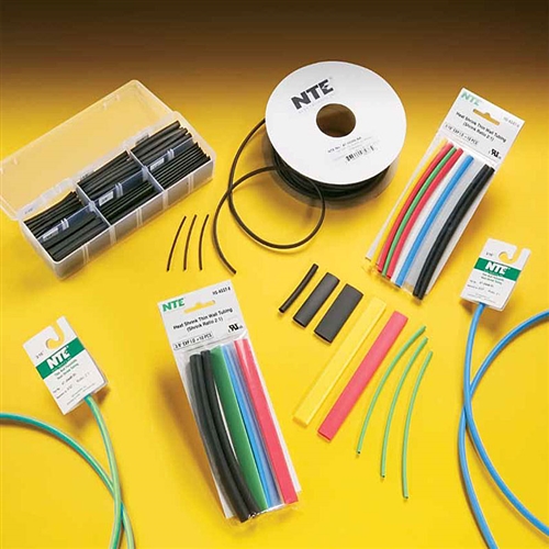 47-25406 NTE Dual Wall Heat Shrink Tubing with Adhesive, 3 to 1 Shrink Ratio, 1/2" x 6" - 4/pkg