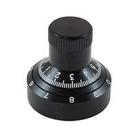 505-0001 NTE Electronics Dial, KILO No. 411, 1" Diameter, Vernier Scale, 10 Turns, Black Finish