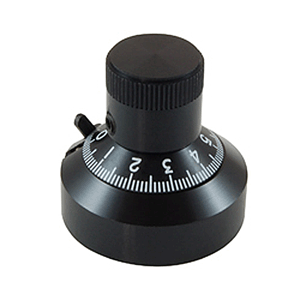 505-0005 NTE Electronics Dial, KILO No. 512, 1" Diameter, Vernier Scale, 1 Turn, Brake Lever, Black Finish