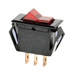 NTE 54-054 Rocker, Lighted, Red, SPST, 15A, 125VAC Switch OFF NONE ON