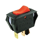 NTE 54-065 Rocker, Lighted, Red, SPST, 16A, 125VAC Switch OFF NONE ON