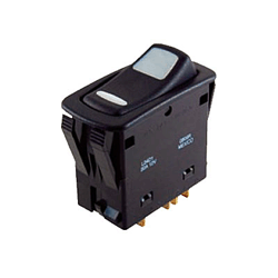 NTE 54-151 Switch Rocker Waterproof Illuminated SPST 20A (On)-None-Off 12V Green & Amber LED .250 QC Terminal