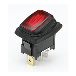 NTE 54-201W Rocker Switch Waterproof Illuminated SPST 16A ON-NONE-OFF Red 12V LED Lamp