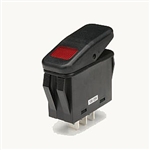 NTE 54-215W Rocker Switch Waterproof Illuminated SPST 20A ON-NONE-OFF Red 110V Neon Lamp