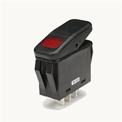 NTE 54-216W Rocker Switch Waterproof Illuminated SPST 20A ON-NONE-OFF Red 12V LED Lamp