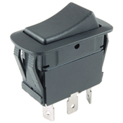 NTE 54-227W Rocker Switch, Waterproof Non-Illuminated Black SPDT On-None-On