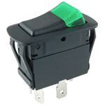 NTE 54-232W Rocker Switch, Waterproof Green Neon Illuminated SPST On-None-Off