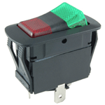 NTE 54-238W Rocker Switch, Waterproof Red/Green Neon Illuminated SPDT On-None-On
