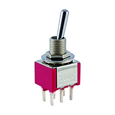 NTE 54-307PC Toggle Switch - DPDT - 5A 120VAC - ON-NONE-ON - Epoxy Sealed PC Mount Terminals