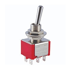 NTE 54-308E Toggle Switch - DPDT - 5A 120VAC - ON-OFF-ON - Epoxy Sealed Solder Terminals | NTE Electronics