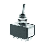NTE 54-312 Toggle Switch - 4PDT - 6A 125VAC - ON NONE ON - Epoxy Sealed Solder Terminals