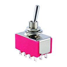 NTE 54-312E Toggle Switch - 4PDT - 5A 120VAC - ON-NONE-ON - Epoxy Sealed Solder Terminals