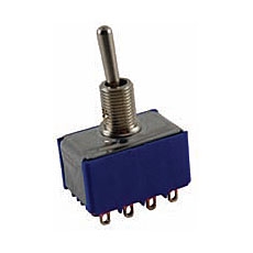 NTE 54-313E Toggle Switch - 4PDT - 5A 120VAC - ON-OFF-ON - Epoxy Sealed Solder Terminals