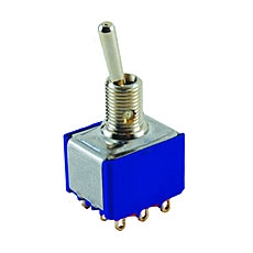 NTE 54-323 Toggle Switch - 3PDT - 6A 125VAC - ON NONE ON - Epoxy Sealed Solder Terminals