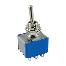 NTE 54-326 Toggle Switch - 3PDT - 6A 125VAC - ON OFF (ON) - Epoxy Sealed Solder Terminals
