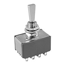 NTE 54-345 Toggle Switch, 4PDT, 6A, 125VAC - (ON) OFF (ON)