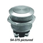 NTE 54-375 Pushbutton, Security, 19mm, SPST-NO, 2A, 48VDC, Flat Actuator - OFF (ON)