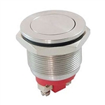 NTE 54-375E Pushbutton - Economy Anti Vandal, Single Pole SPSTâˆ’NO OFF (ON) Stainless Steel, Flat