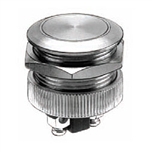 NTE 54-377 Pushbutton, Anti-Vandal, 19mm, SPST-NO, 2A, 48VDC, Flat Switch OFF (ON)