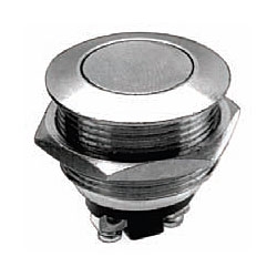 NTE 54-379 Pushbutton, Anti-Vandal, 22mm, SPST-NO, 2A, 48VDC, Curved Switch OFF (ON)