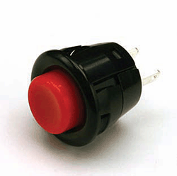 NTE 54-385A Pushbutton, SPST, 3A, 125VAC Switch OFF-ON