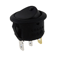 NTE 54-537 Rocker, Round Hole, Lighted, SPST, 16A, 125VAC, Blue LED Switch ON NONE OFF