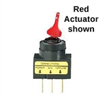 NTE 54-572 Toggle Switch, Lighted, SPST, 20A, 12VDC, <b>Red Duckbill Handle</b> - ON NONE OFF