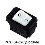 NTE 54-870 Micro Snap-in Rocker Switch, SPST ON-NONE-OFF, 6A 125VAC, White Actuator w/ Legend