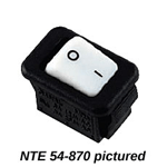 NTE 54-872 Micro Snap-in Rocker Switch, SPST ON-NONE-OFF, 6A 125VAC, Black Actuator & Legend